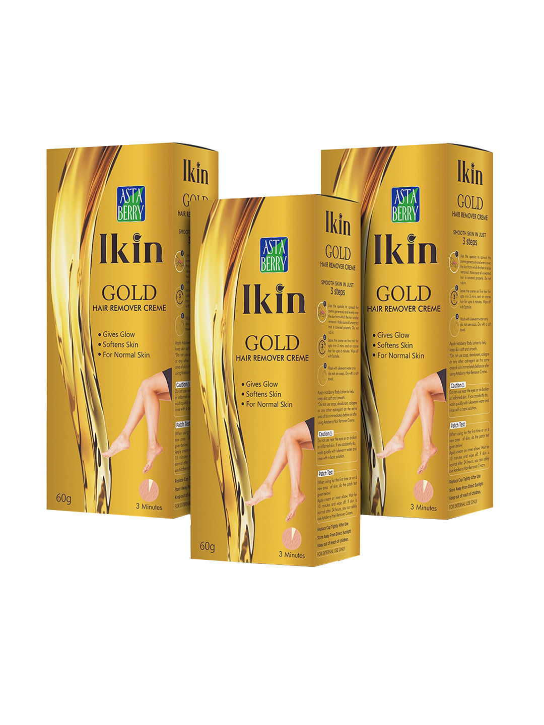 Astaberry Gold Hair Removal Creme 60 G (Pack of 3)