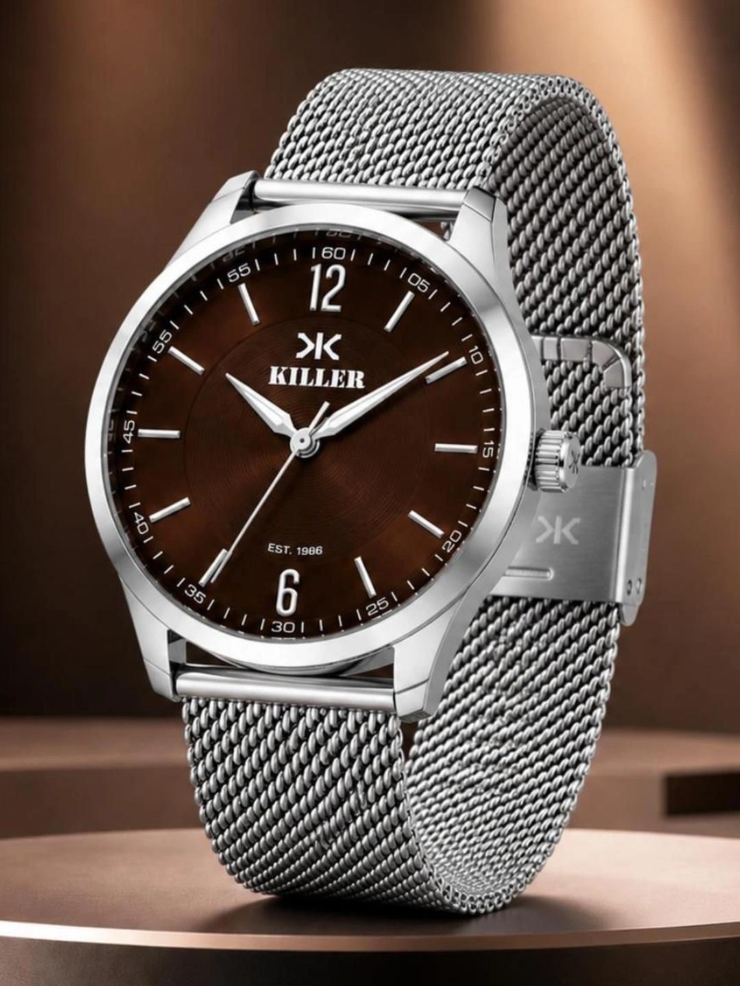 Buy Killer Men Brass Dial & Bracelet Style Straps Analogue Watch KLR GR057 BRW CH -  - Accessories for Men