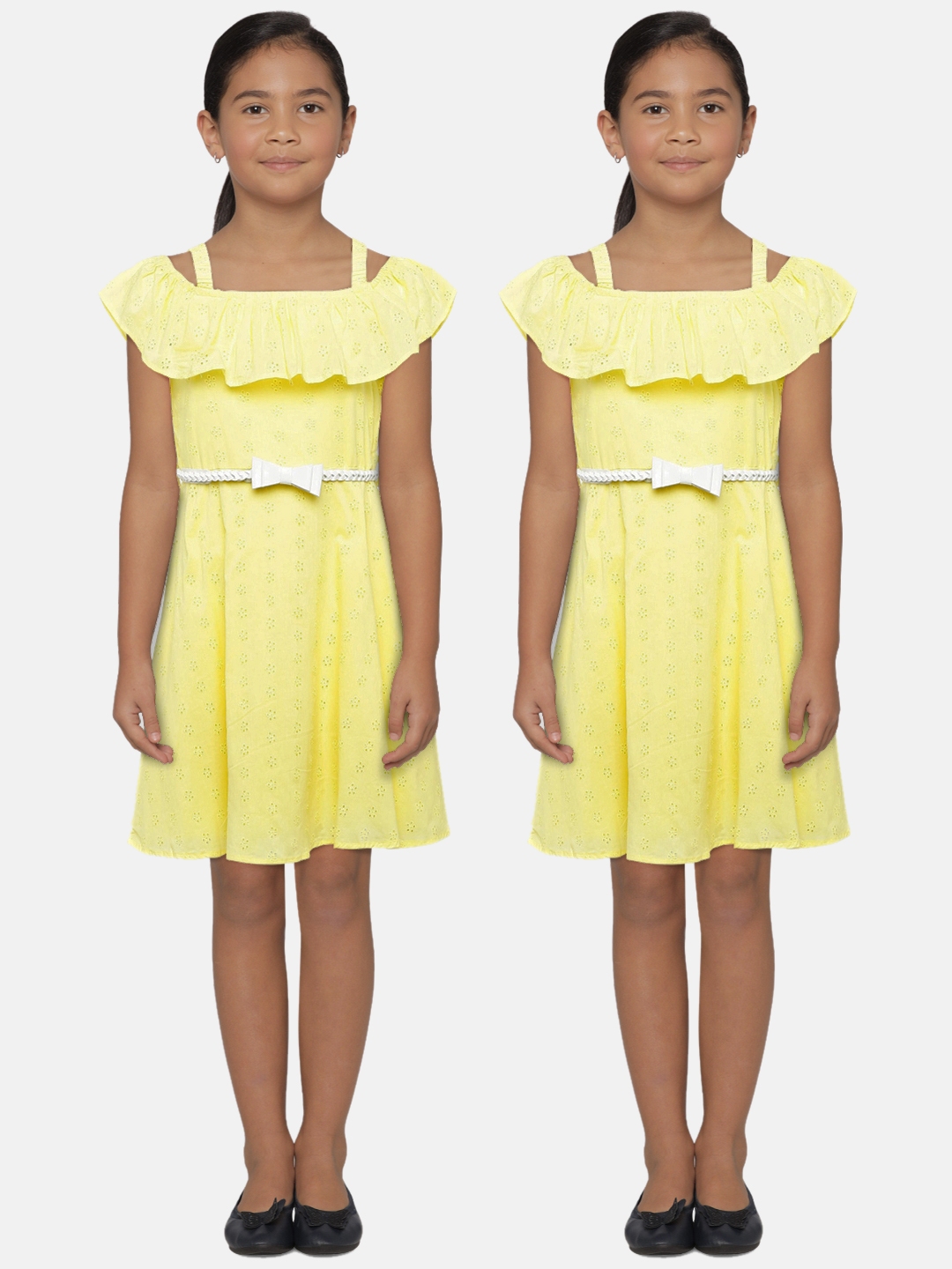 Buy Gini And Jony Girls Yellow Fit And Flare Dress - Dresses for Girls ...