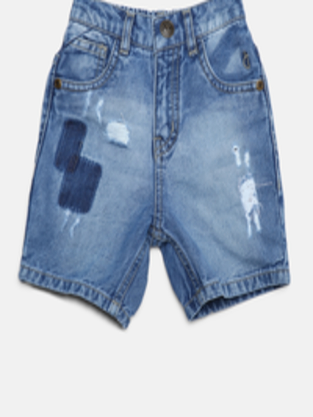 Buy Gini And Jony Boys Blue Washed Regular Fit Denim Shorts - Shorts ...