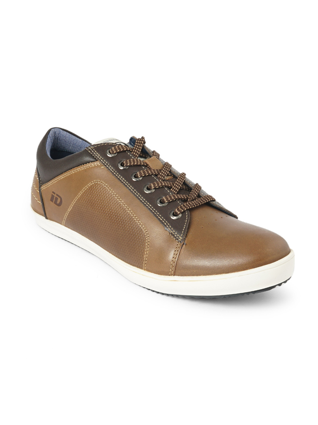 Buy ID Men Brown Leather Sneakers Casual Shoes for Men 10006043 Myntra