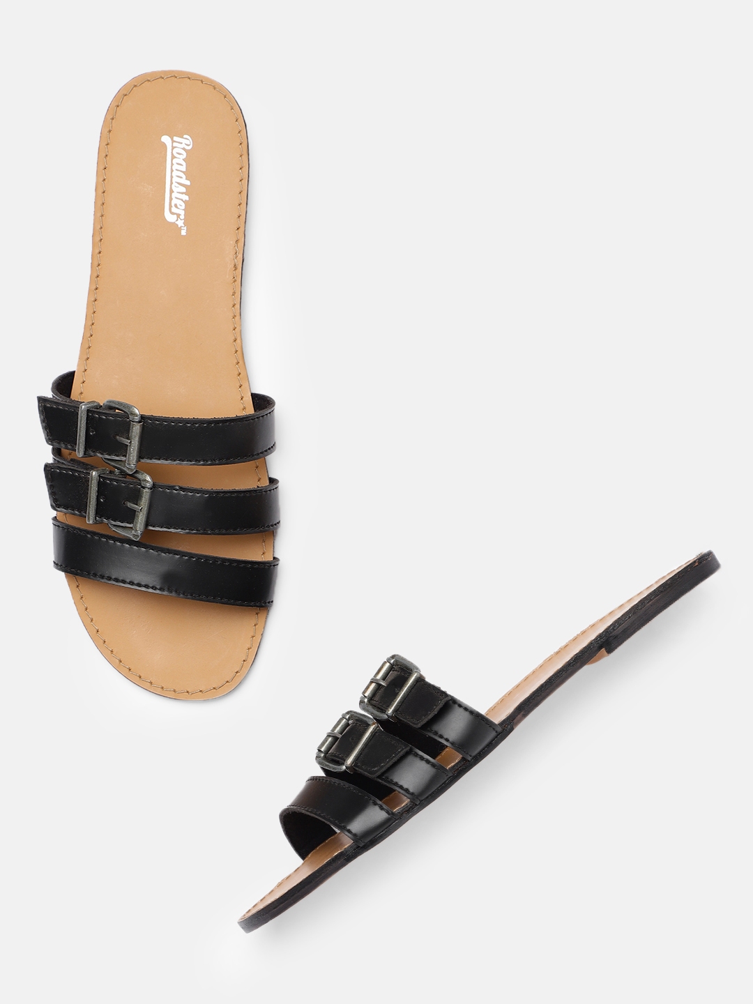 open toe flats myntra