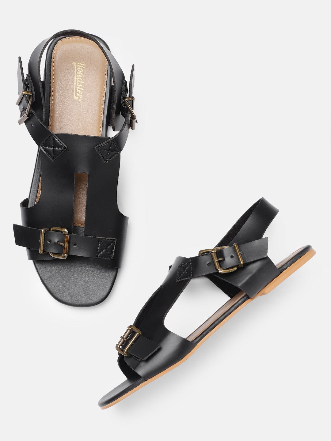 open toe flats myntra