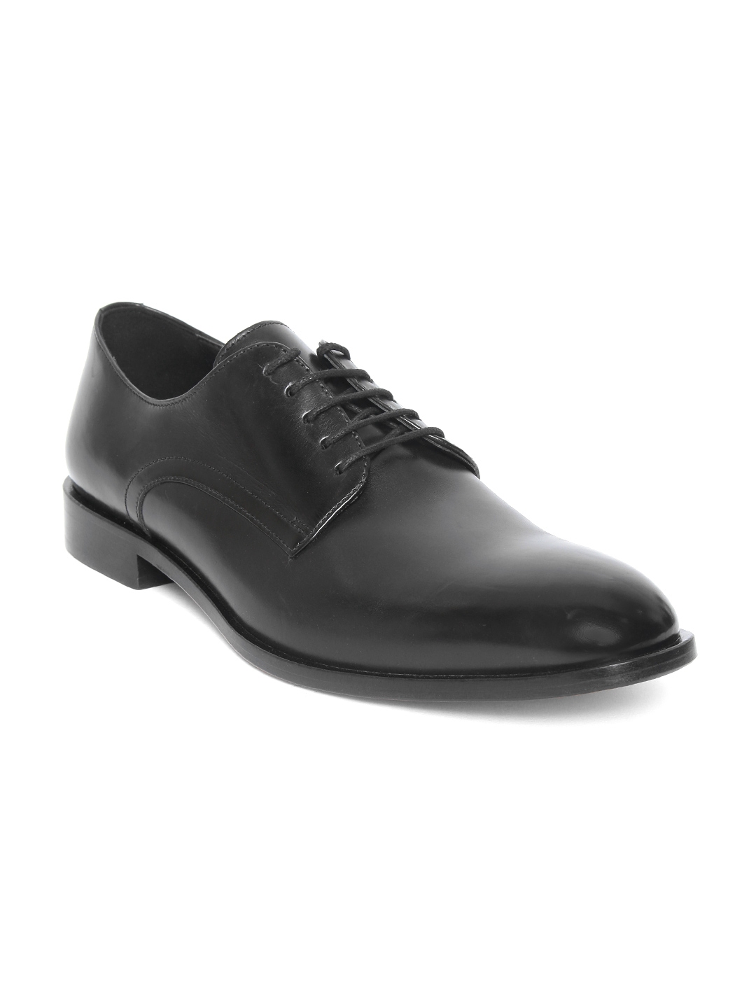 Buy Geox Men Black Solid Leather Formal Derbys - Formal Shoes for Men ...