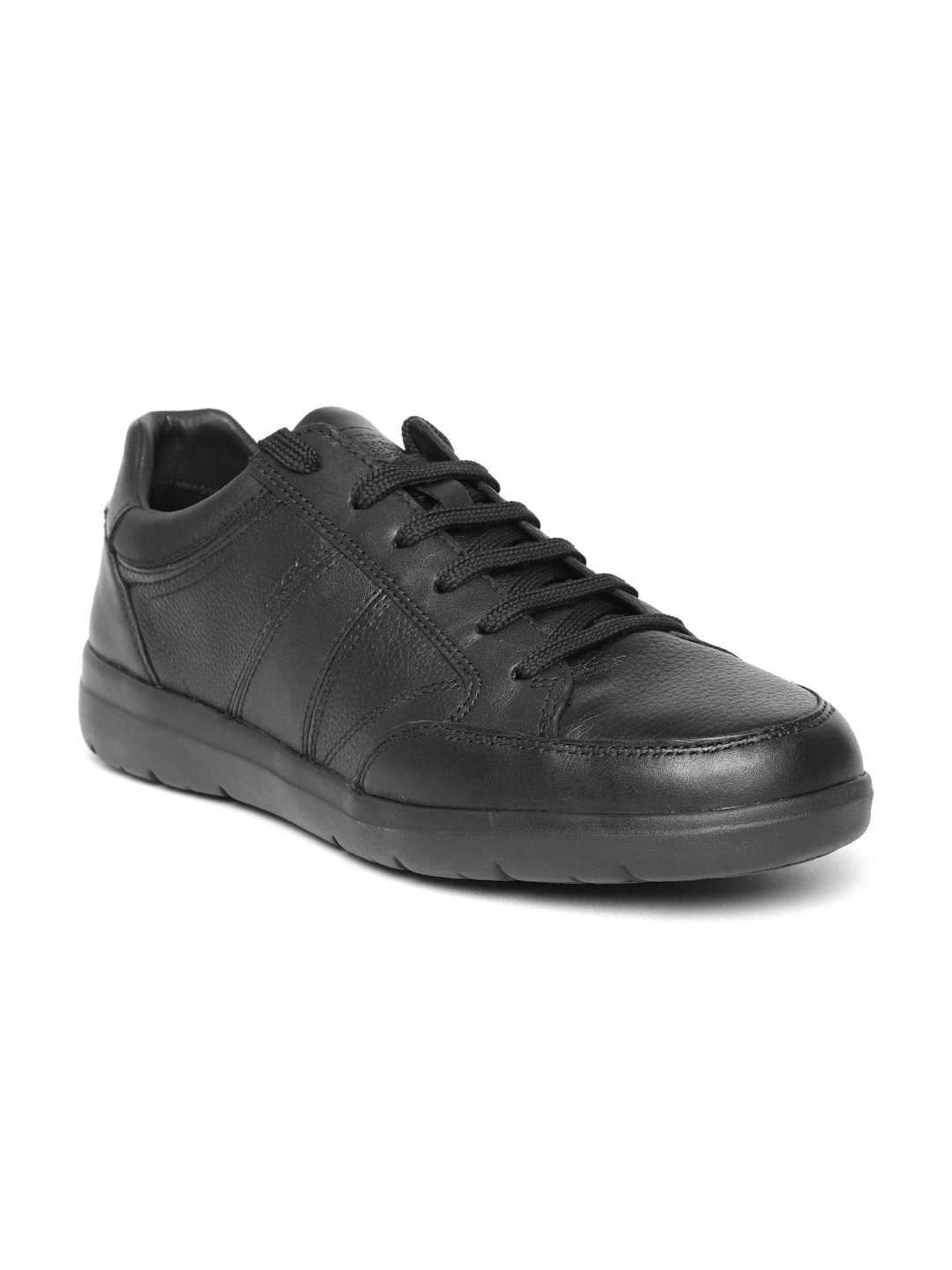 Buy Geox Men Black Solid Leather Sneakers - Casual Shoes for Men ...