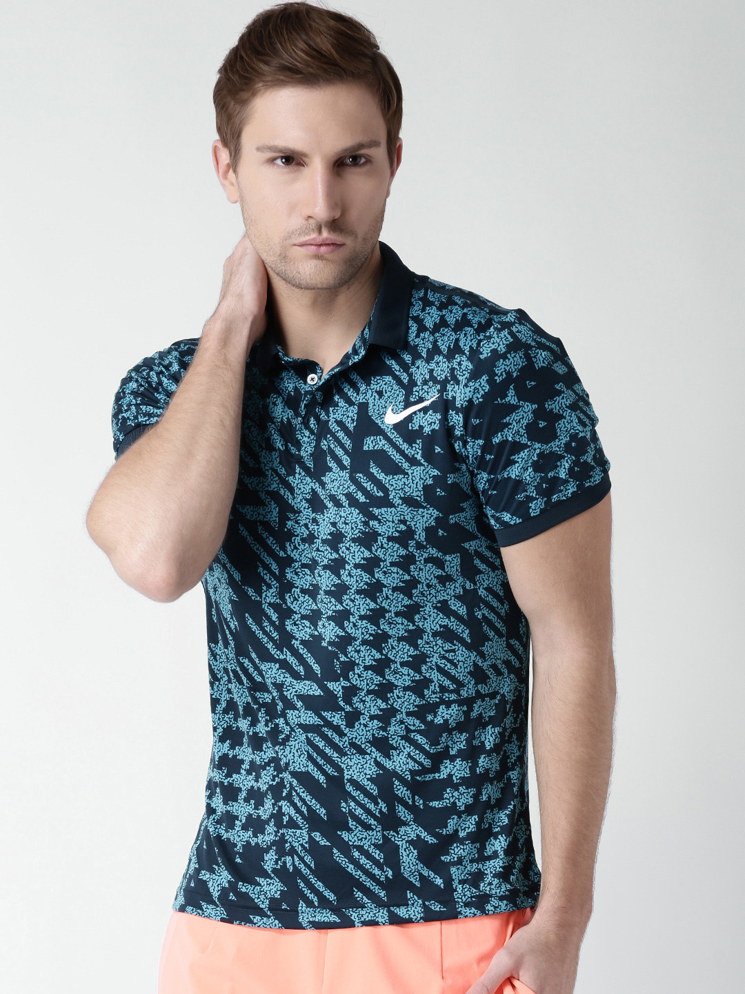 Buy Nike Blue Printed Polo T Shirt Tshirts for Men 1003842 Myntra