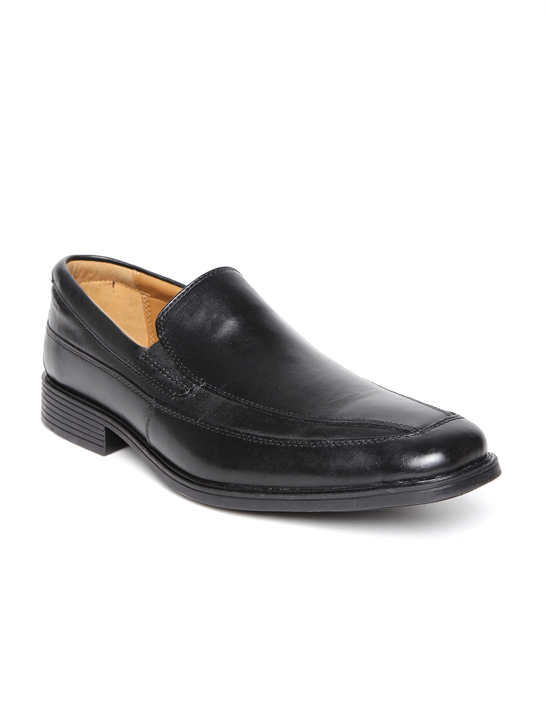 clarks mens black leather shoes
