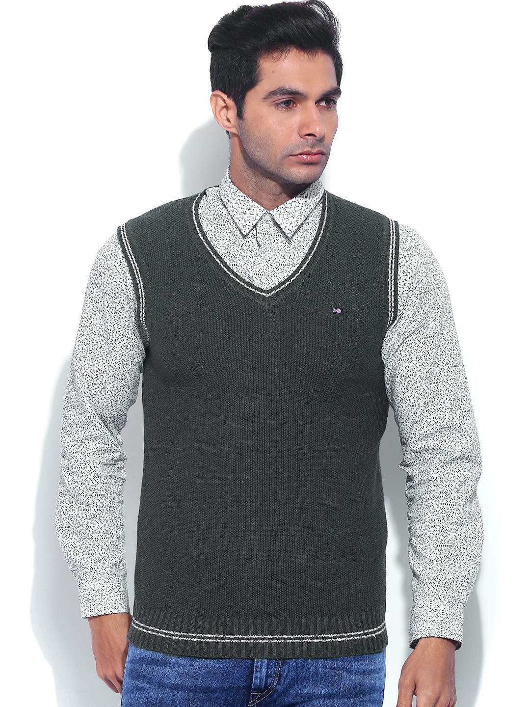 Buy Arrow Sport Grey Sleeveless Sweater Sweaters for Men 1005106 Myntra