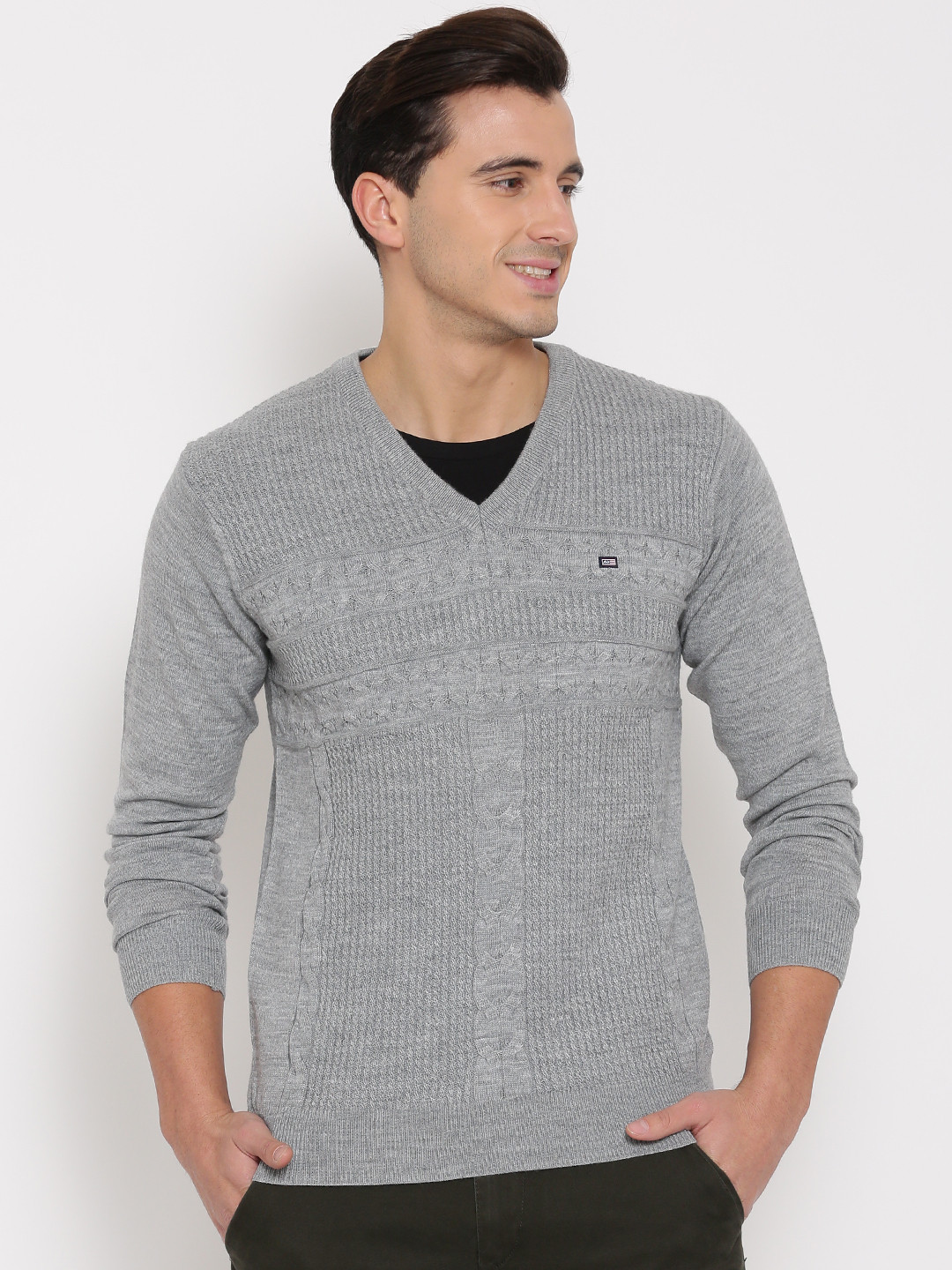 Buy Arrow Sport Grey Melange Woollen Sweater - Sweaters for Men 1005119 | Myntra
