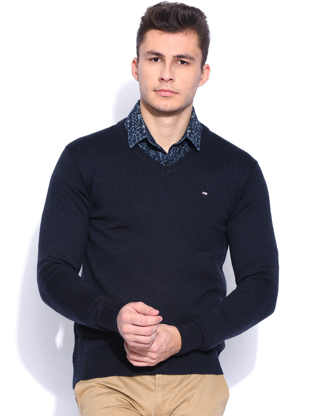 Buy Arrow Sport Navy Woollen Sweater Sweaters for Men 1005124 Myntra