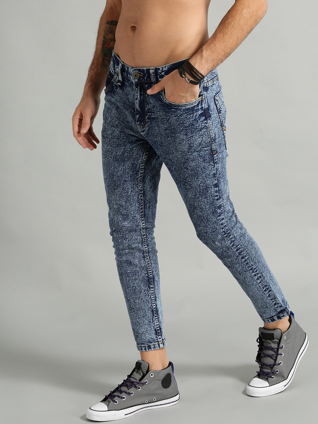 Buy Roadster Men Blue Super Skinny Fit Mid Rise Clean Look Stretchable