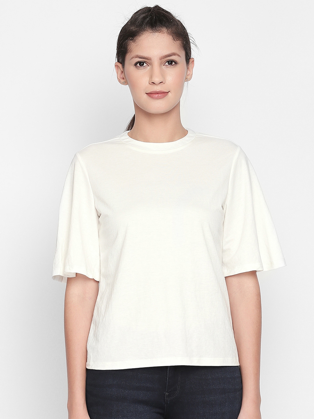 Buy Annabelle By Pantaloons Women Off White Solid Top Tops For Women 10089017 Myntra