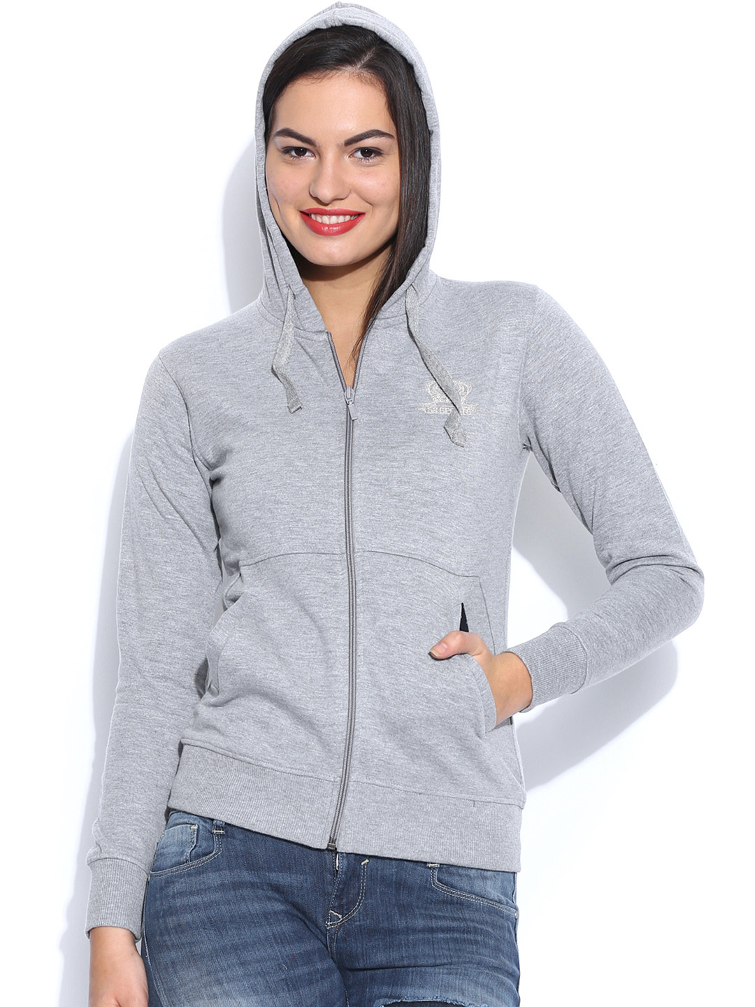 Buy Sports52 Wear Grey Hooded Sweatshirt Sweatshirts for Women 1010170 Myntra