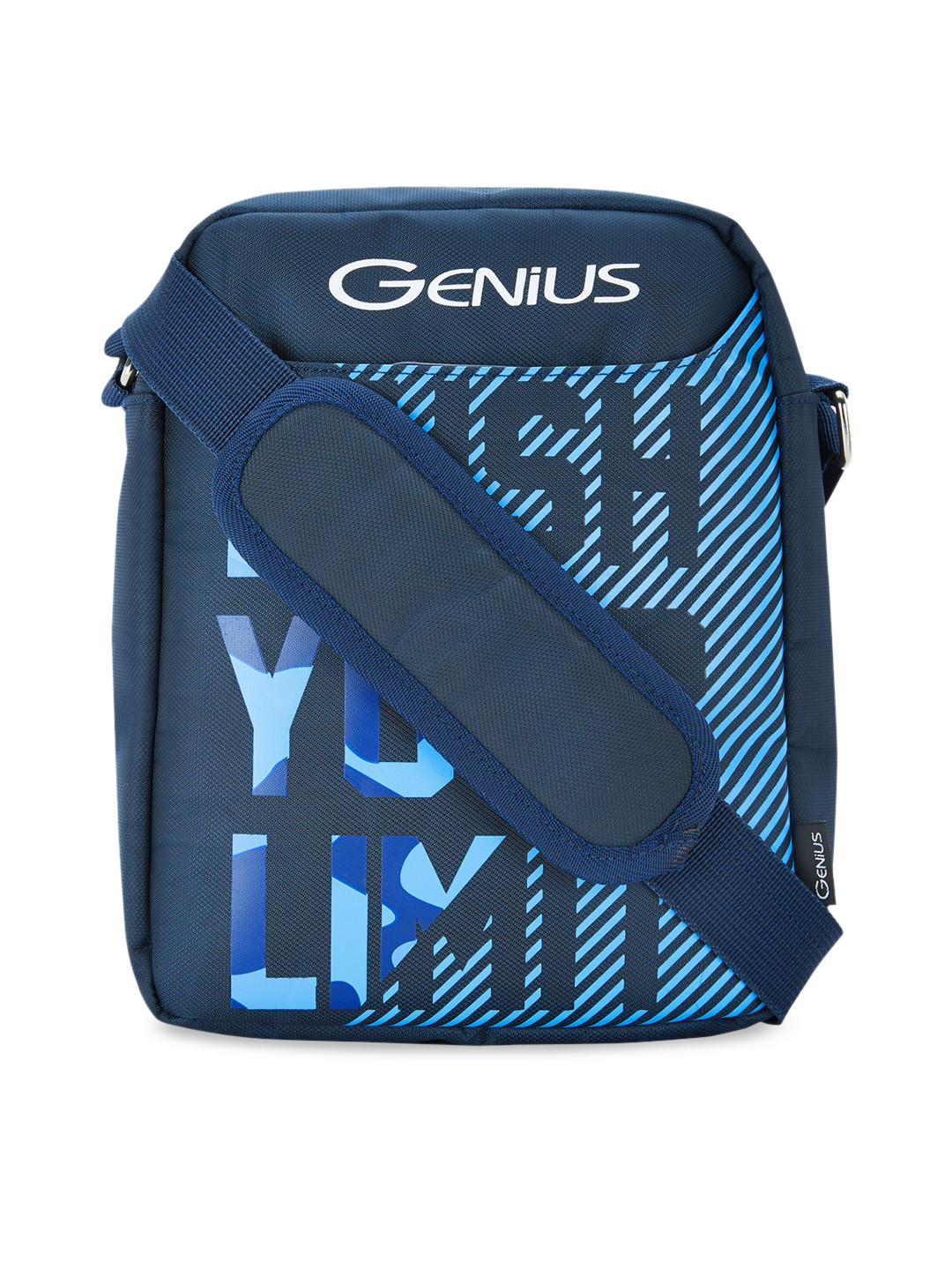 Buy Genius Unisex Blue Printed 11 Inches Small Messenger Bag