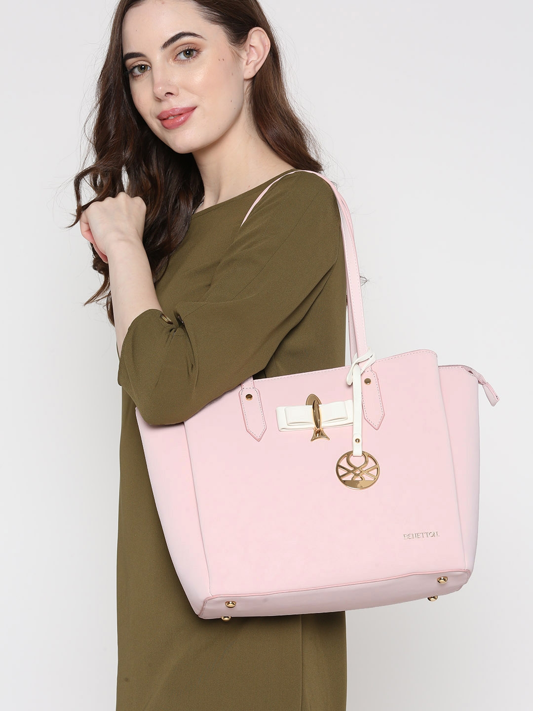 Buy United Colors Of Benetton Pink Solid Shoulder Bag - Handbags for ...