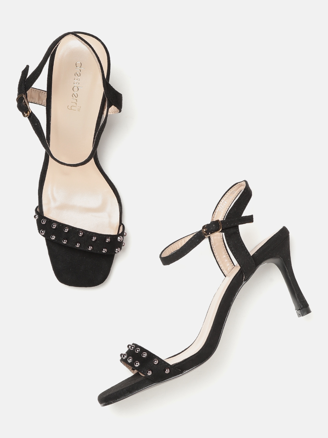 black embellished heels