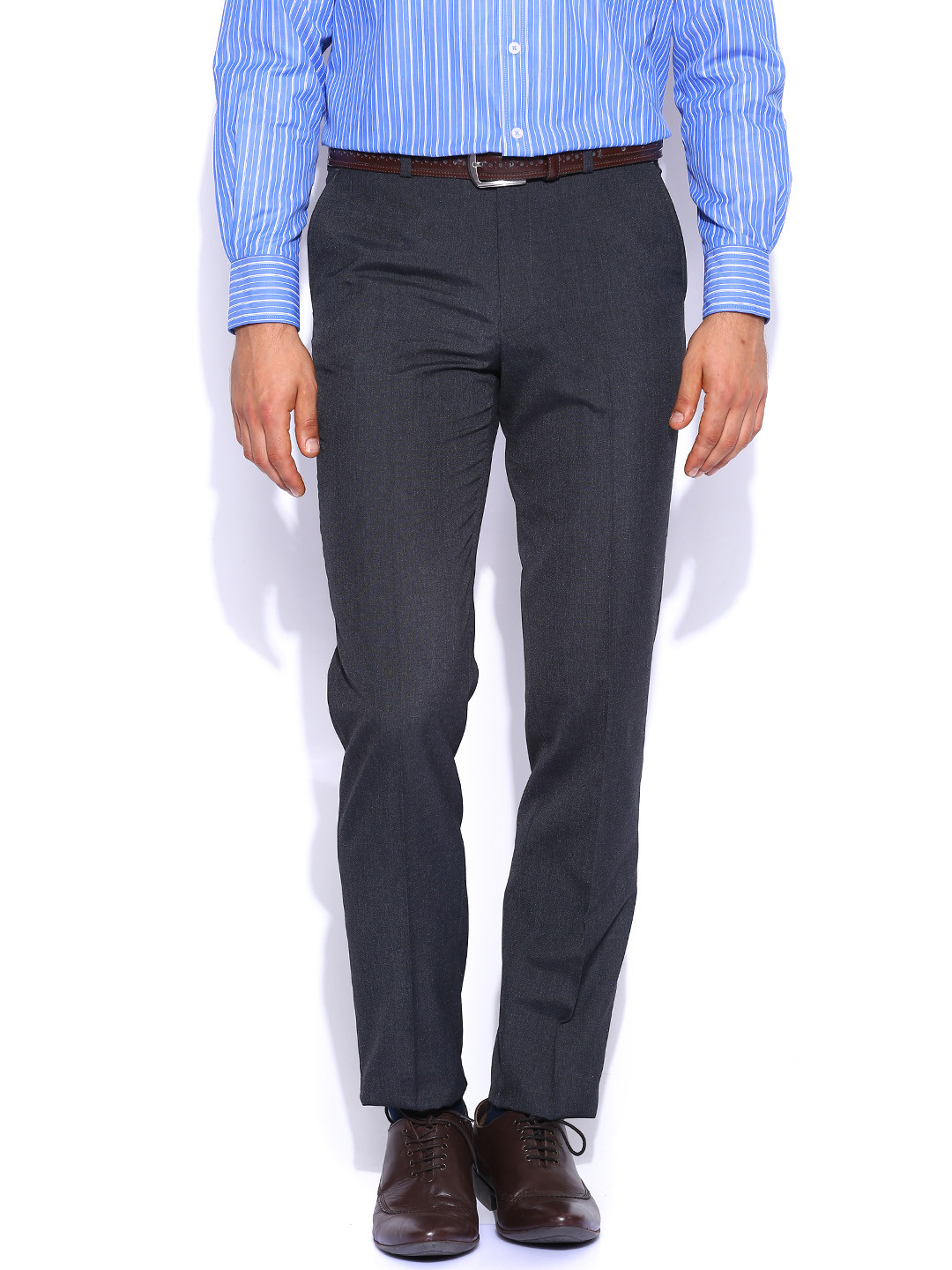Buy SUITLTD Charcoal Grey Formal Trousers Trousers for Men 1012751