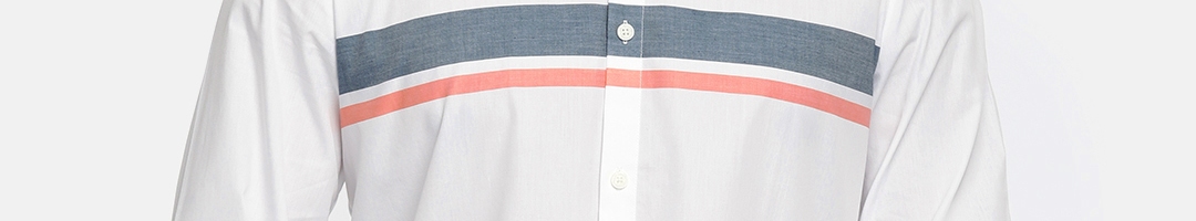 Buy Calvin Klein Jeans Men White Regular Fit Striped Casual Shirt ...