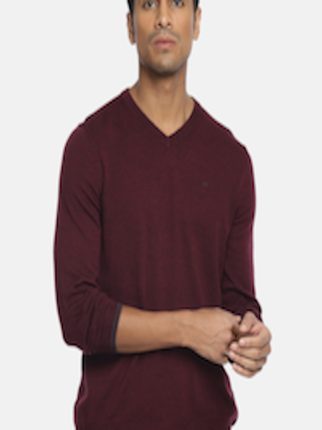 Buy Calvin Klein Jeans Men Maroon Solid Sweater - Sweaters for Men ...