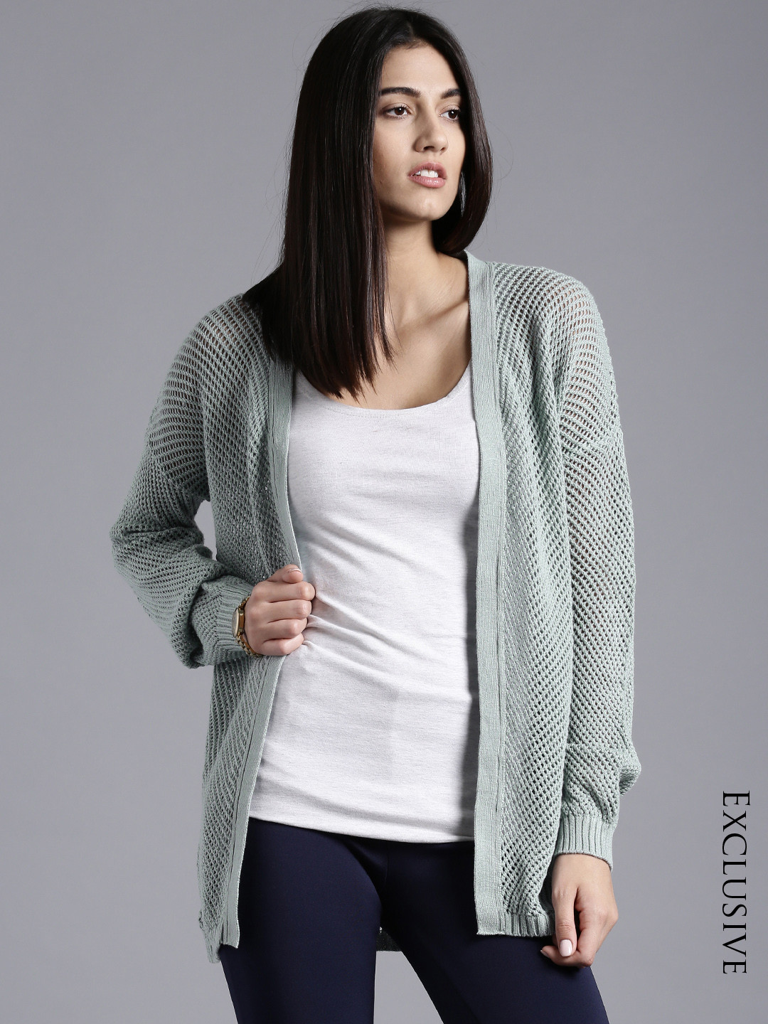 Buy ETHER Mint Green Cardigan Sweaters for Women 1013356 Myntra