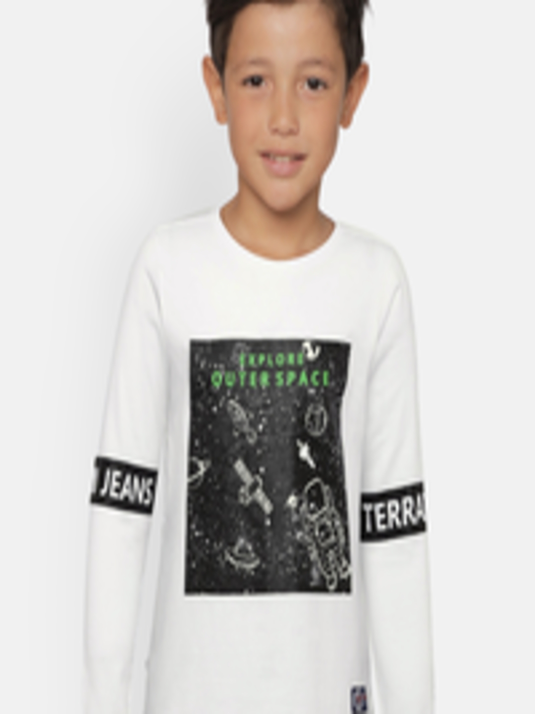 Buy Indian Terrain Boys White Glow In The Dark T Shirt - Tshirts for ...