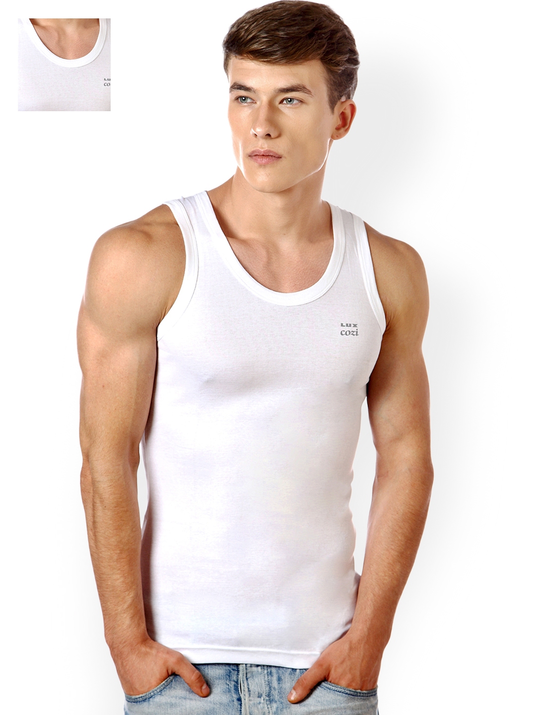 Buy Lux Cozi Pack Of 10 Comfort Fit Innerwear Vests LUX_COZI_WH_RN_100 ...