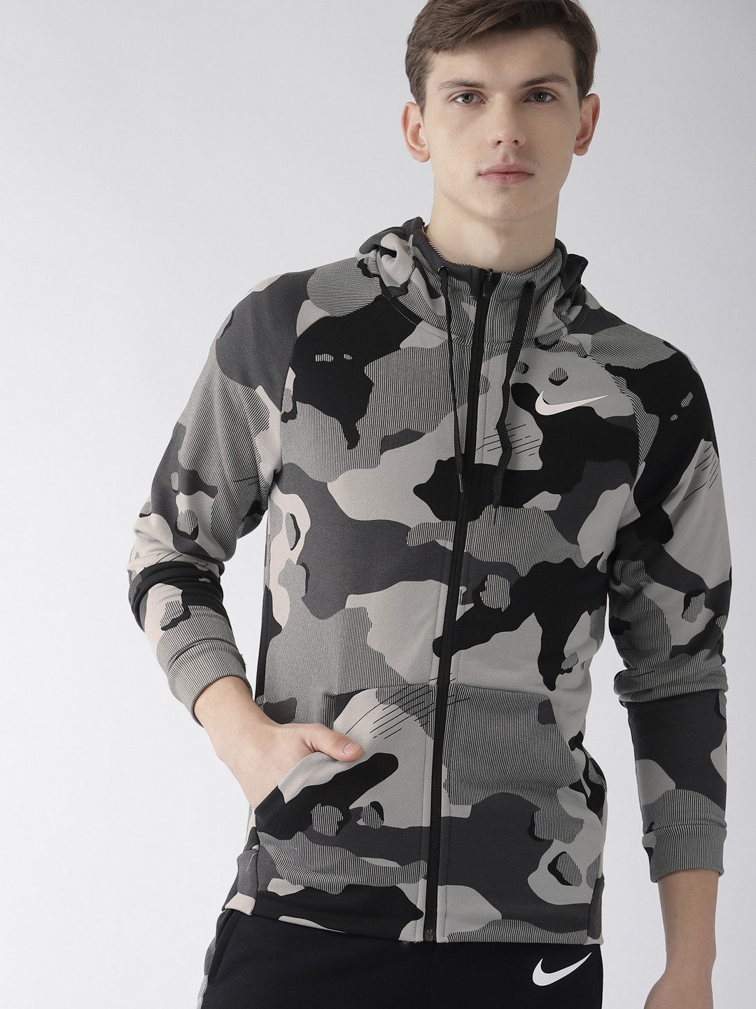 Nike - Dri-Fit Knit Longsleeve men's running top (grey/black) online kopen in de Keller Sports