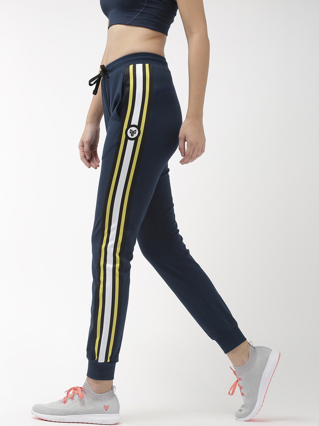 navy cropped joggers