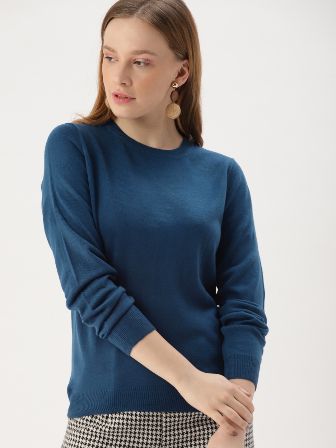 Buy DressBerry Women Blue Solid Sweater - Sweaters for Women 10146135 ...