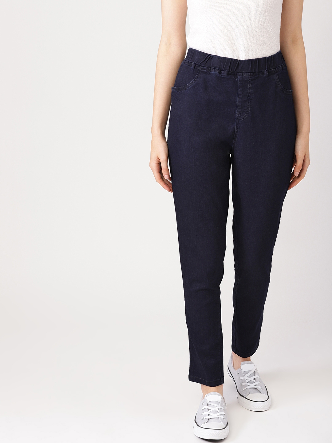 womens blue jeggings