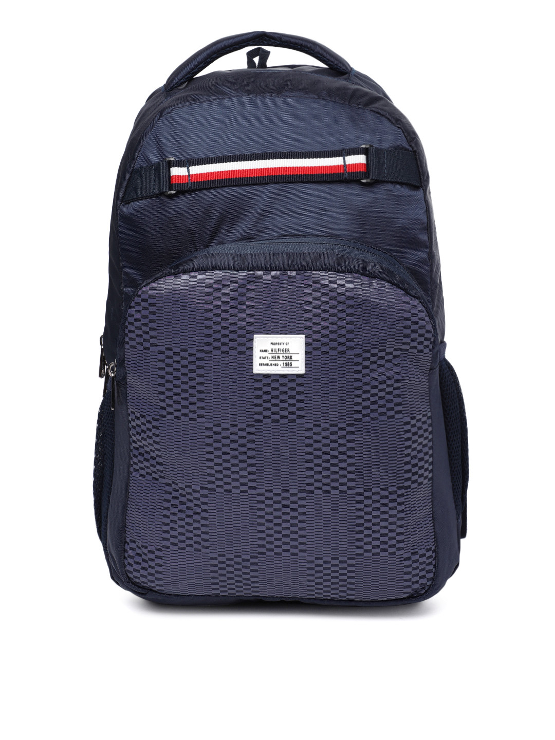 Buy Tommy Hilfiger Unisex Navy Blue Textured Laptop Backpack