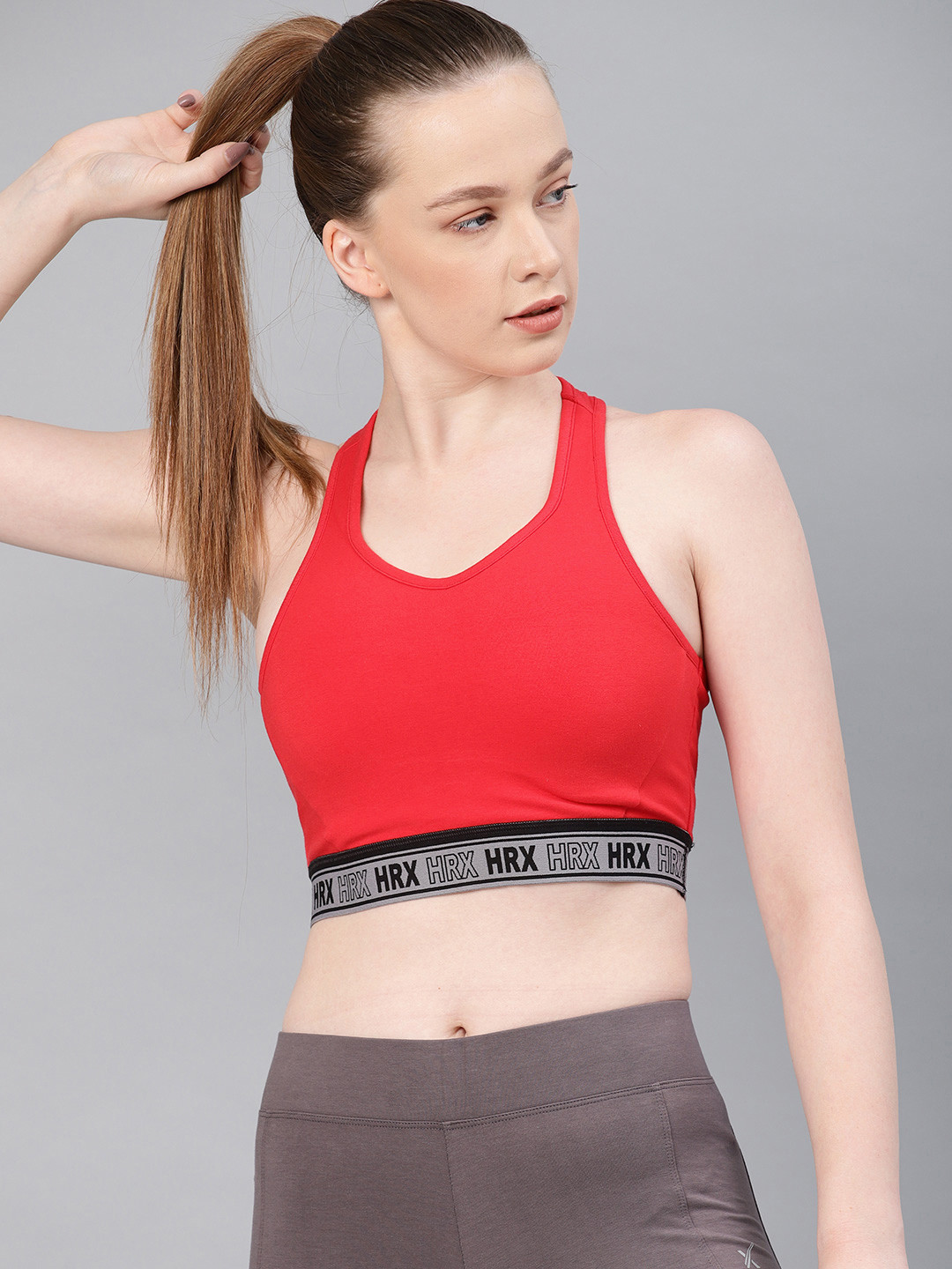 Buy HRX By Hrithik Roshan Red Solid Rapid Dry Non Wired Medium Support