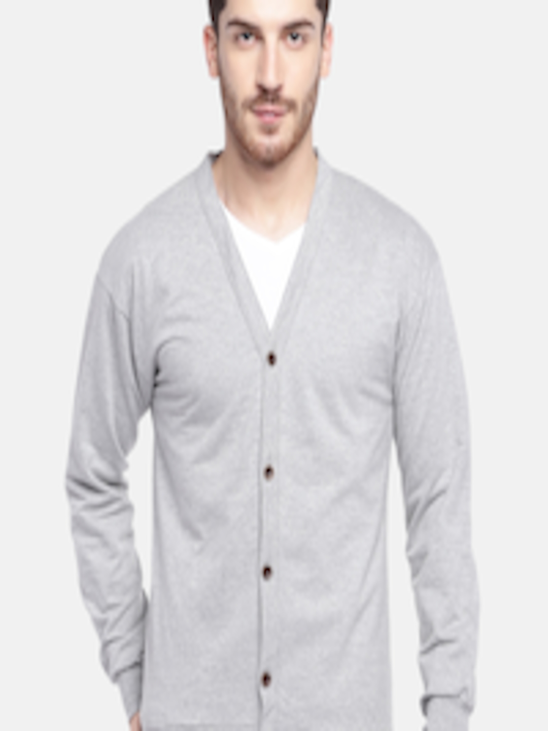 Buy YWC Men Grey Melange Solid Button Shrug - Shrug for Men 10181647 ...