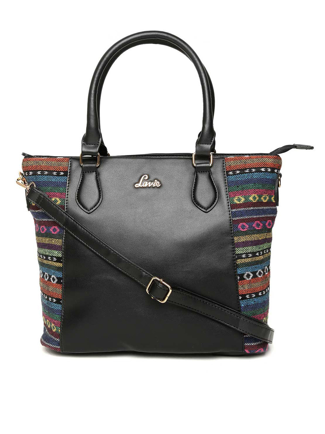 Buy Lavie Black Woven Design Shoulder Bag Handbags for Women 10186723