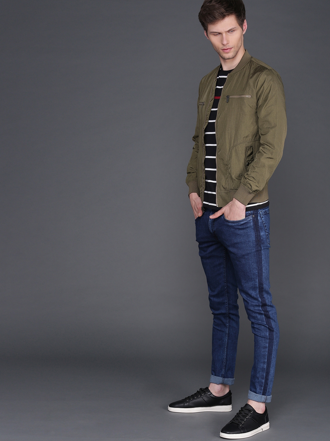 Wrogn olive deals green jacket