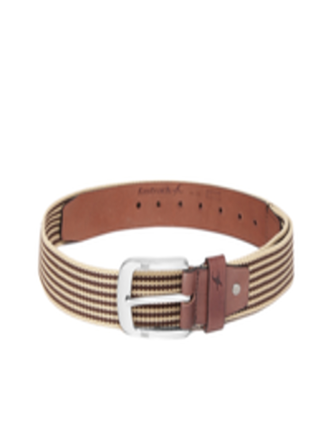 Buy Fastrack Men Beige & Brown Striped Belt - Belts for Men 10191059 | Myntra