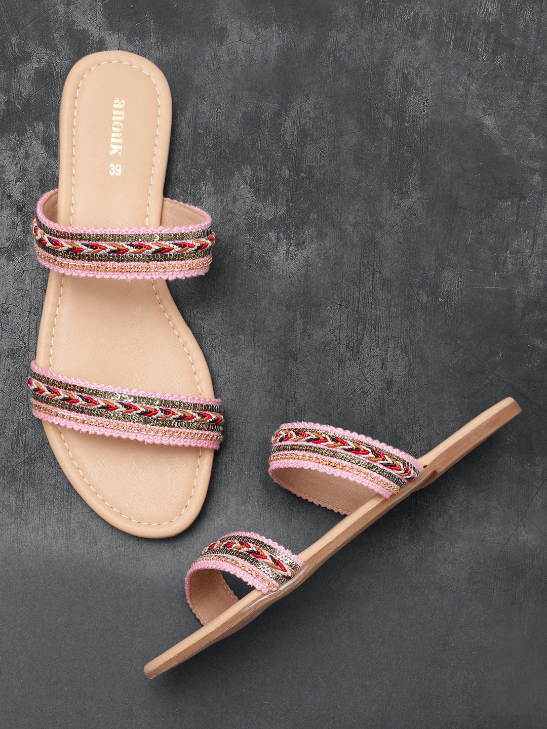 anouk open toe flats
