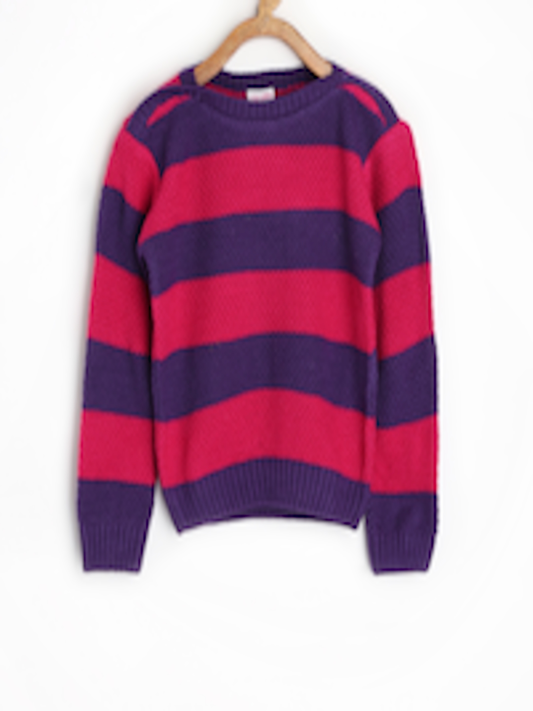 Buy FS Mini Klub Girls Pink & Purple Striped Sweater - Sweaters ...