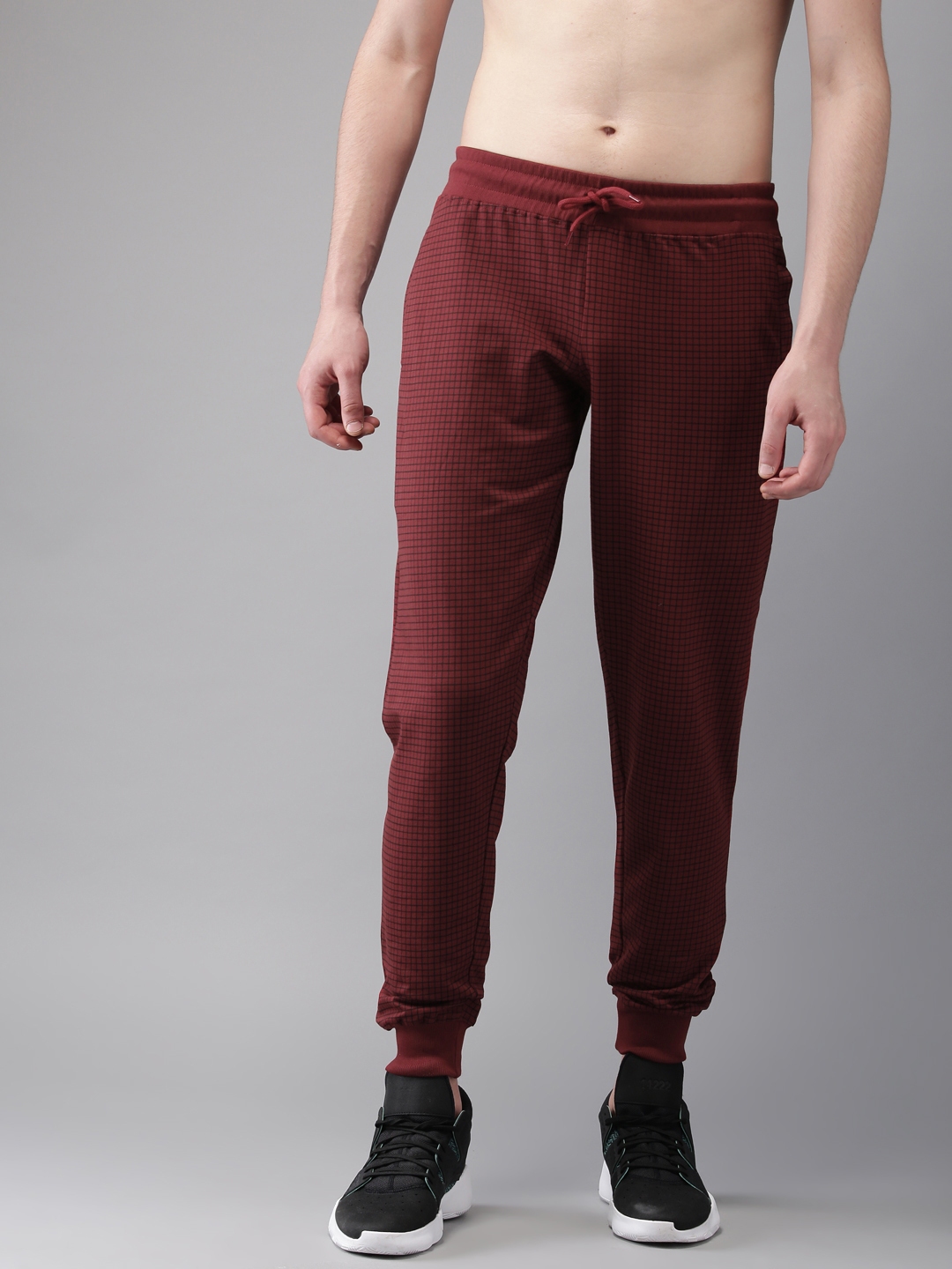 checked joggers mens