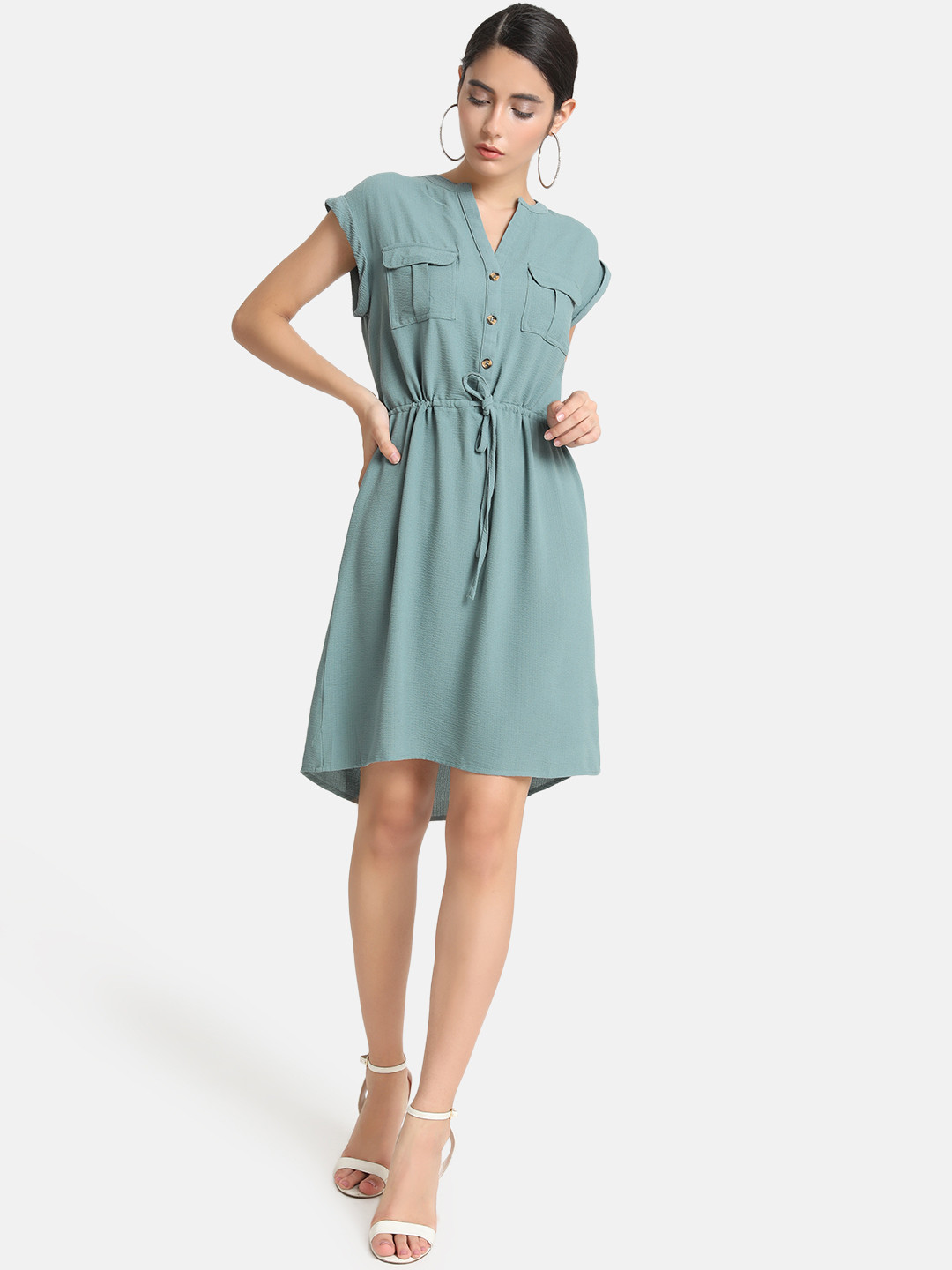 Buy Kazo Women Blue Shirt Dress Dresses for Women 10206445 Myntra