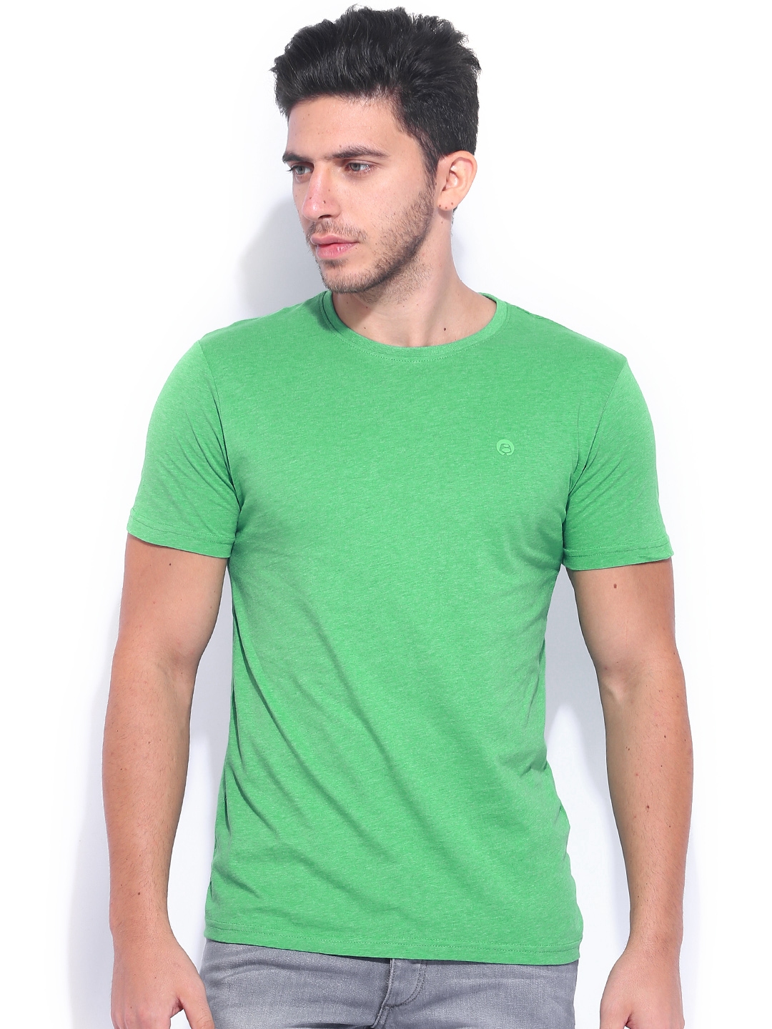 Buy Bossini Green Melange Pure Cotton T Shirt - Tshirts for Men 1020843 ...