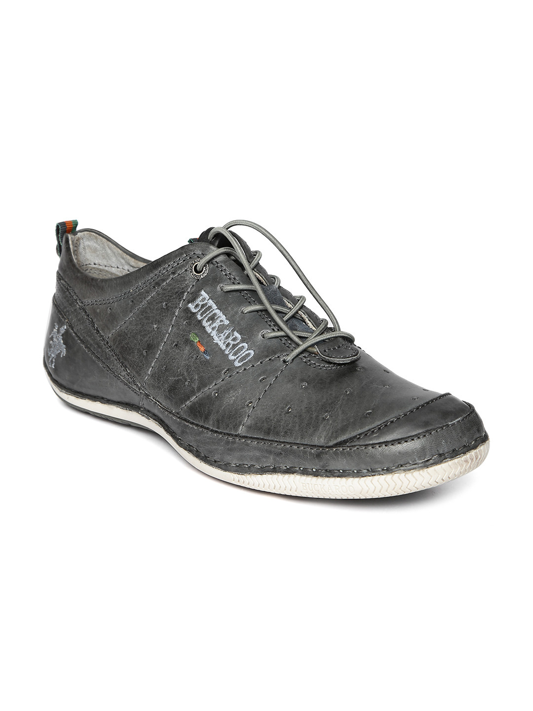 Buy Buckaroo Men Grey Leather Casual Shoes Casual Shoes for Men