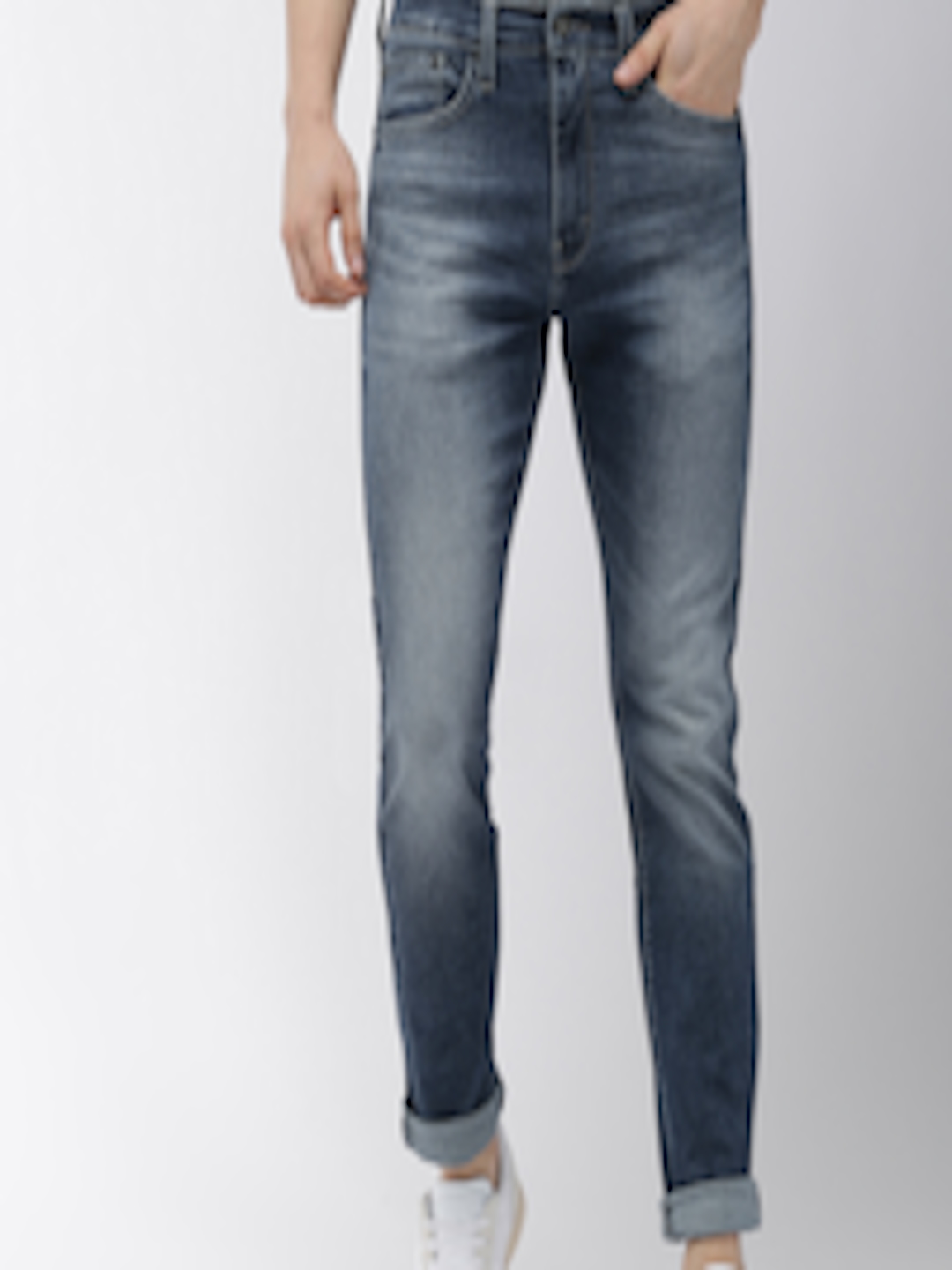 Buy Denizen From Levis Men Blue Regular Tapered Fit Mid Rise Clean Look ...