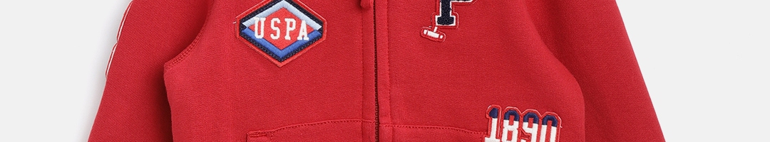 Buy U.S. Polo Assn. Kids Boys Red Solid Hooded Sweatshirt - Sweatshirts ...