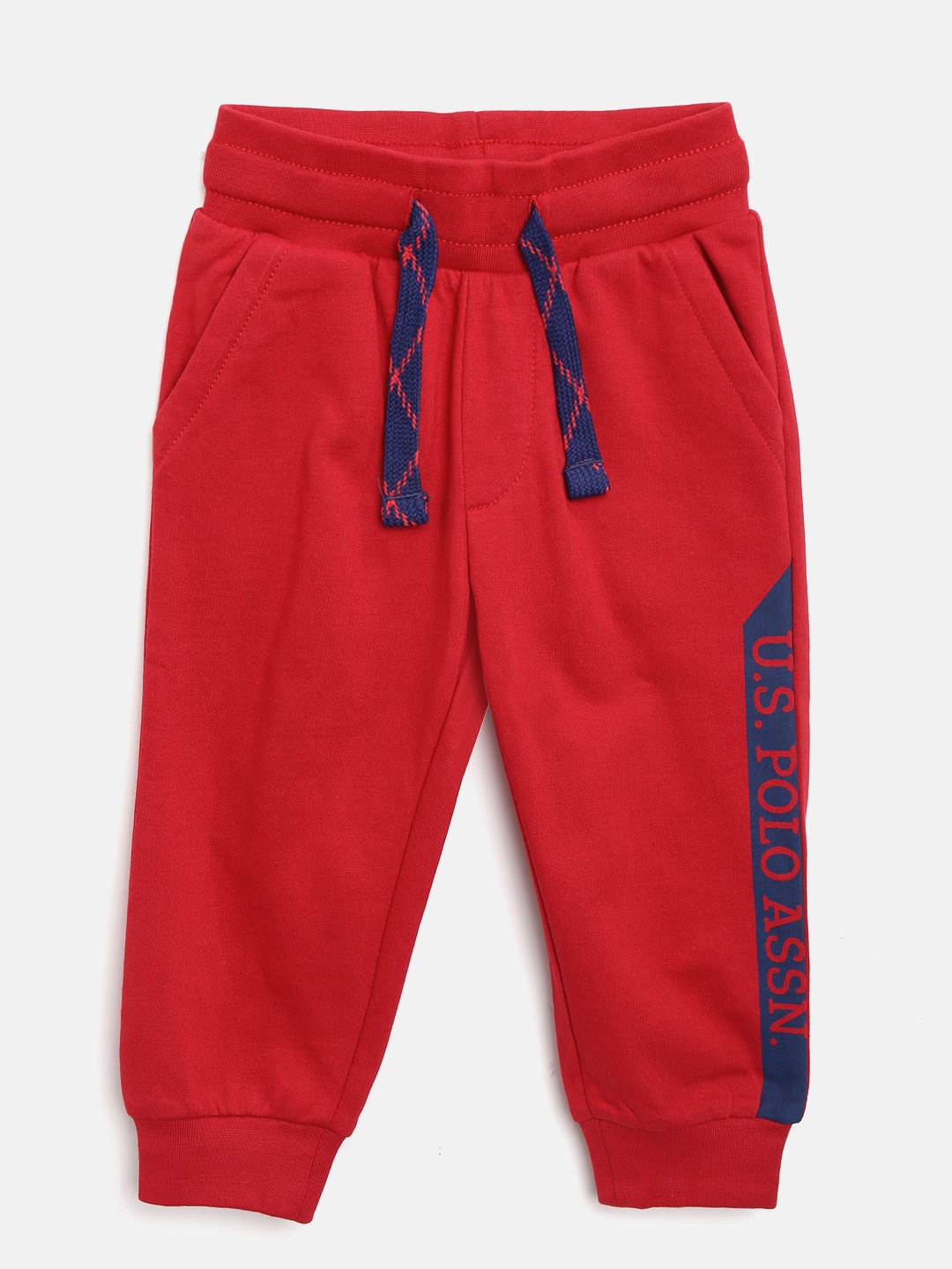 Buy U.S. Polo Assn. Kids Boys Red Solid Joggers - Track Pants for Boys ...