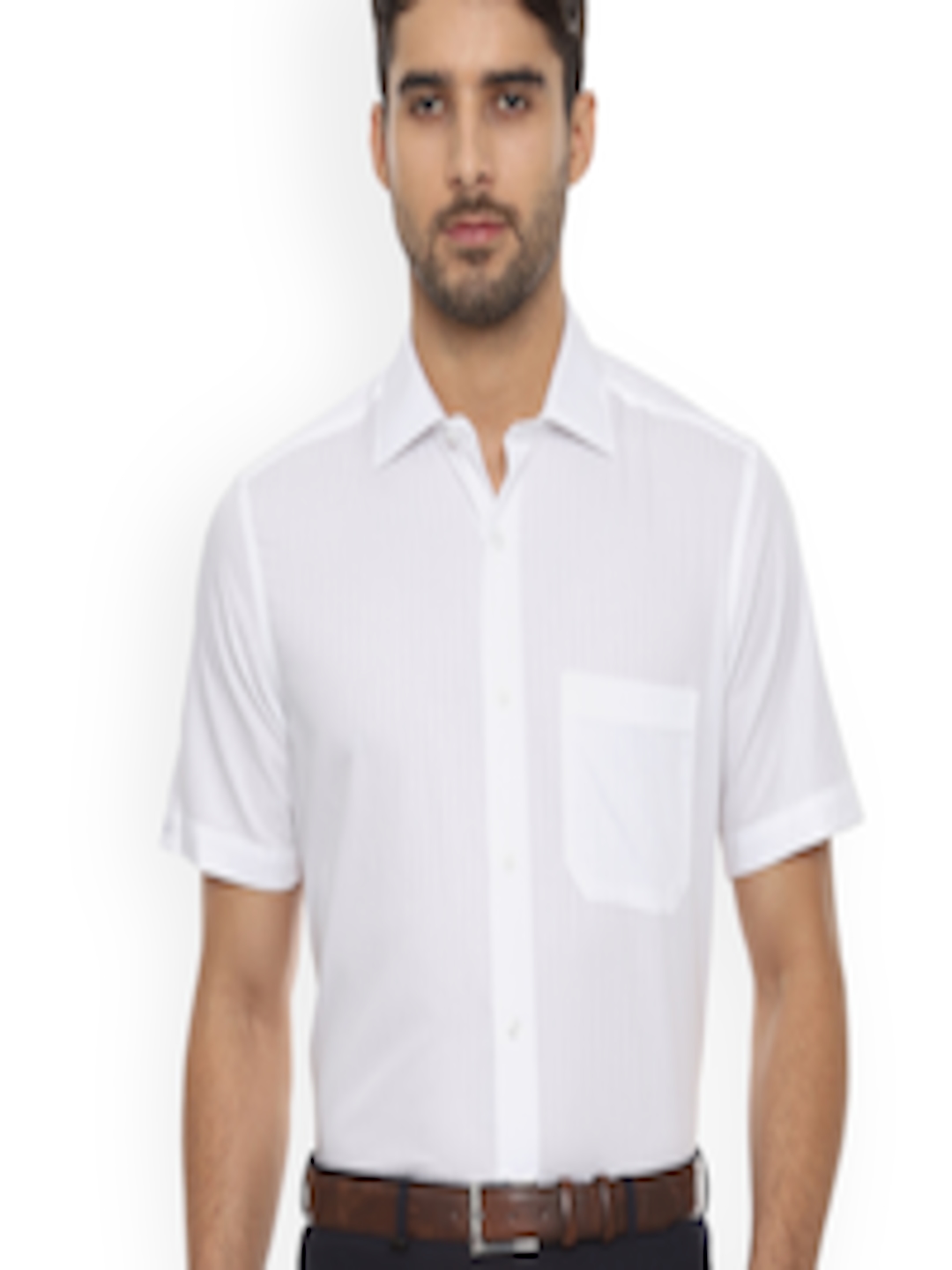 Buy Louis Philippe Men White Regular Fit Striped Formal Shirt - Shirts for Men 10218703 | Myntra