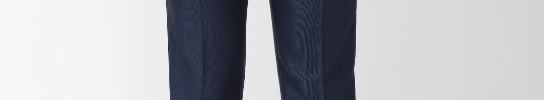 Buy Park Avenue Men Blue Super Slim Fit Solid Formal Trousers ...