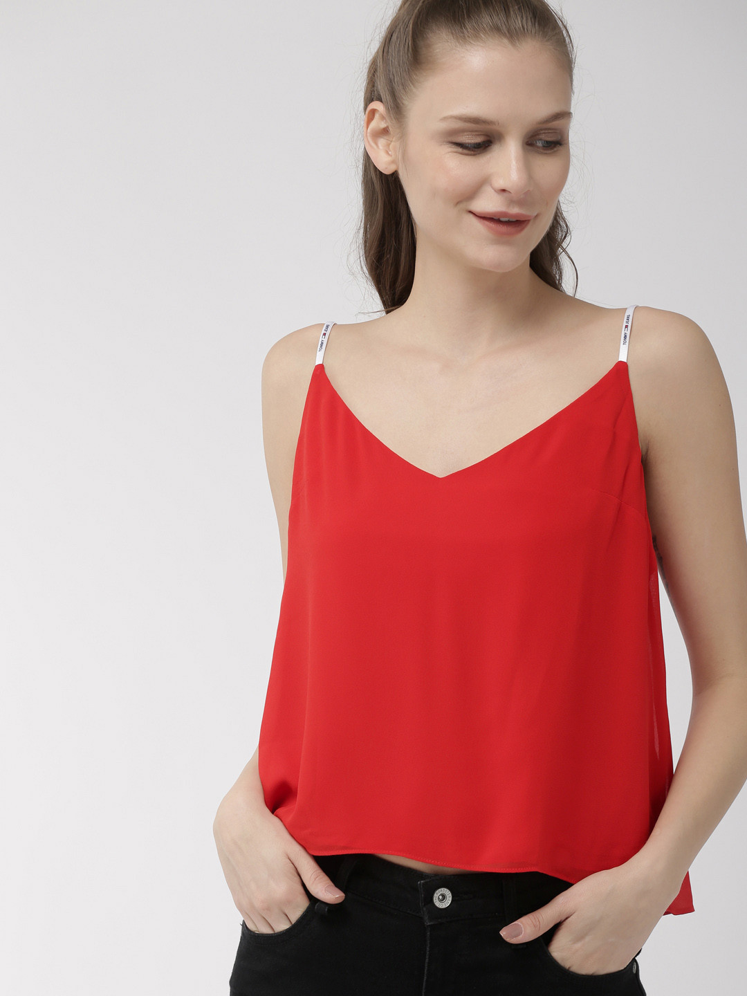 Buy Tommy Hilfiger Women Red Solid Top Tops for Women 10238223 Myntra