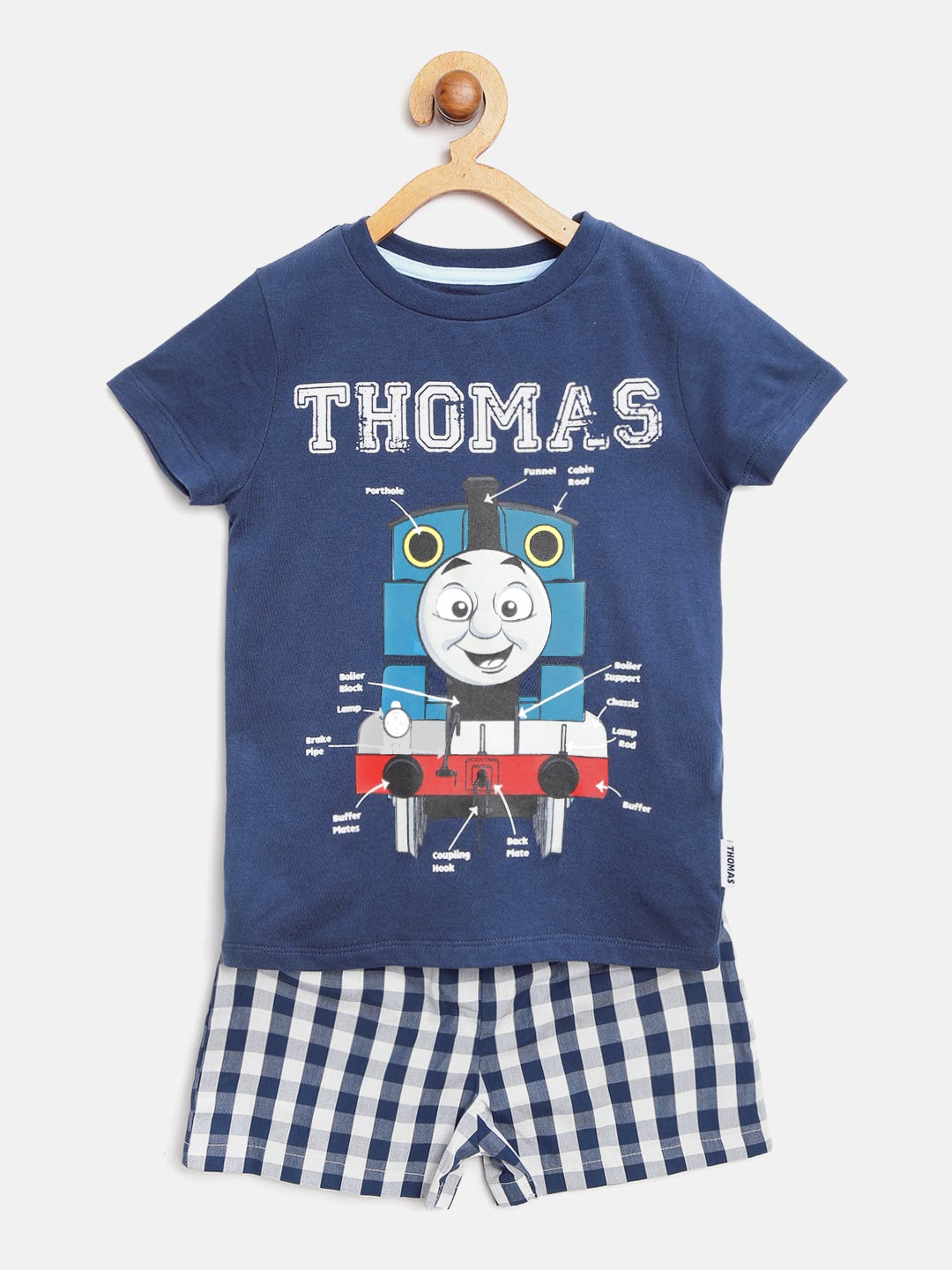 Buy Marks & Spencer Boys Navy & White Printed T Shirt With Shorts ...