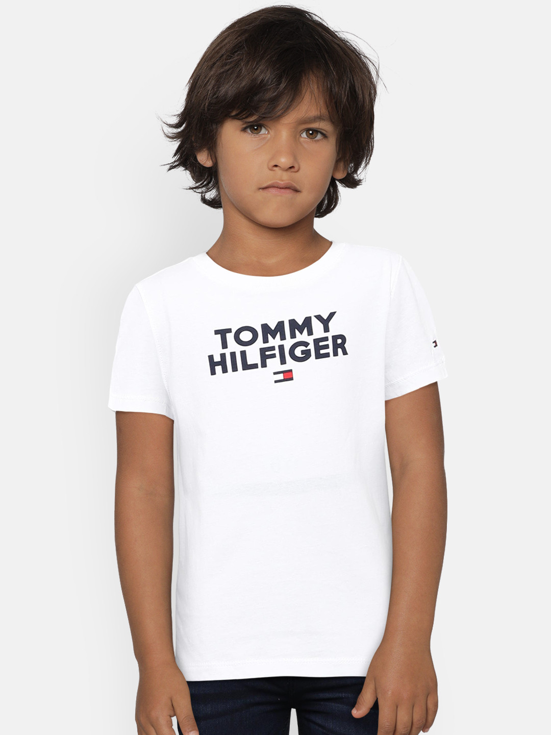 Buy Tommy Hilfiger Boys White Printed Round Neck T Shirt - Tshirts for Boys 10242399 | Myntra